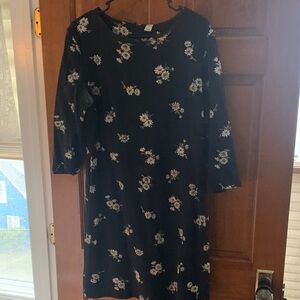 Old Navy Black Floral Long Sleeve Dress